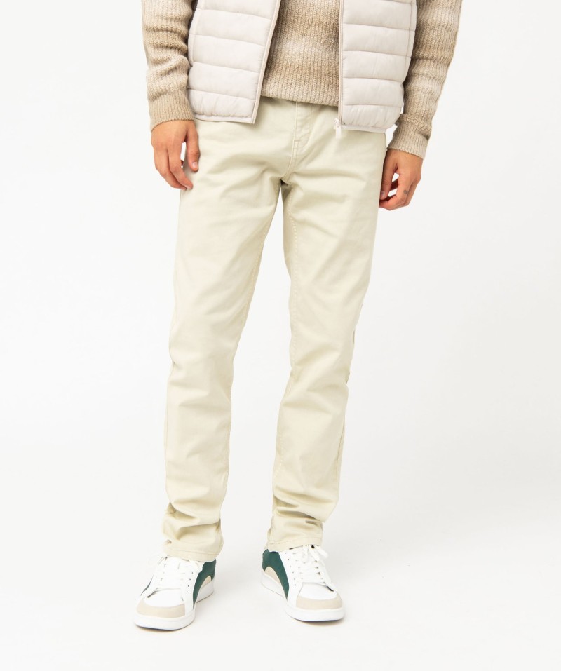Pantalon homme slim uni en coton stretch